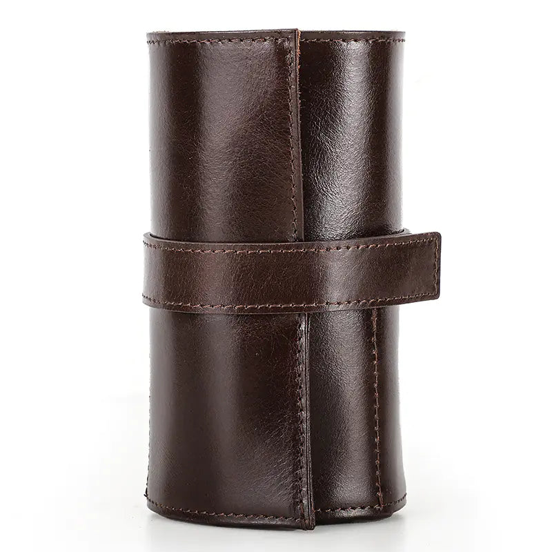 Waxed Leather Watch Box for Travel - Multi-Watch Holder