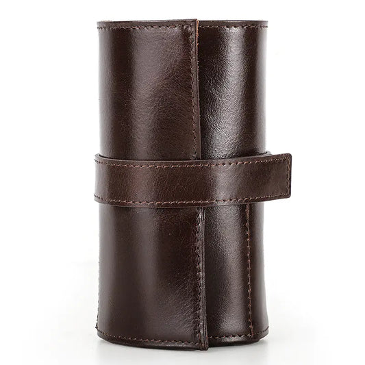 Waxed Leather Watch Box for Travel - Multi-Watch Holder
