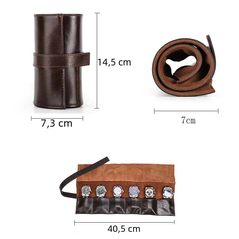 Waxed Leather Watch Box for Travel - Multi-Watch Holder